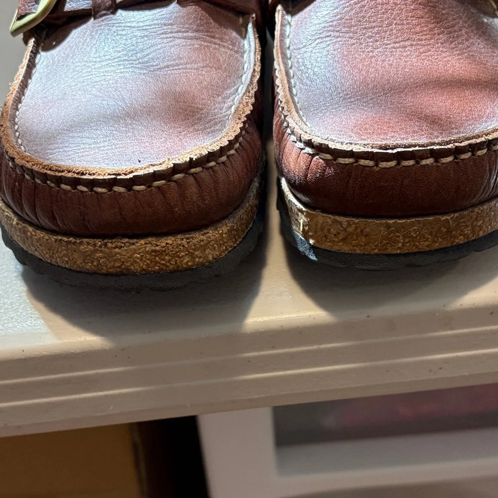 Birkenstock Women's  Brown Leather Slip-On Clog with Buckle - Picture 6 of 7